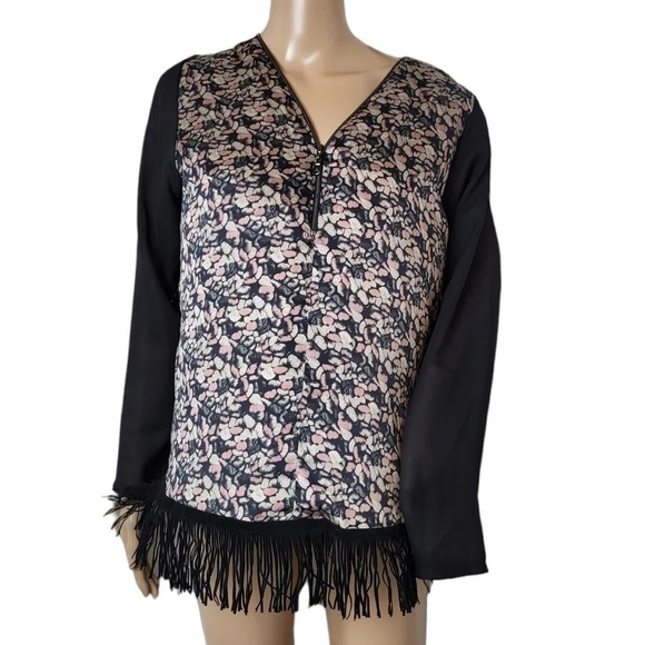 Lili La Tigresse of Paris Zip Front Fringe Blouse - Picture 1 of 5